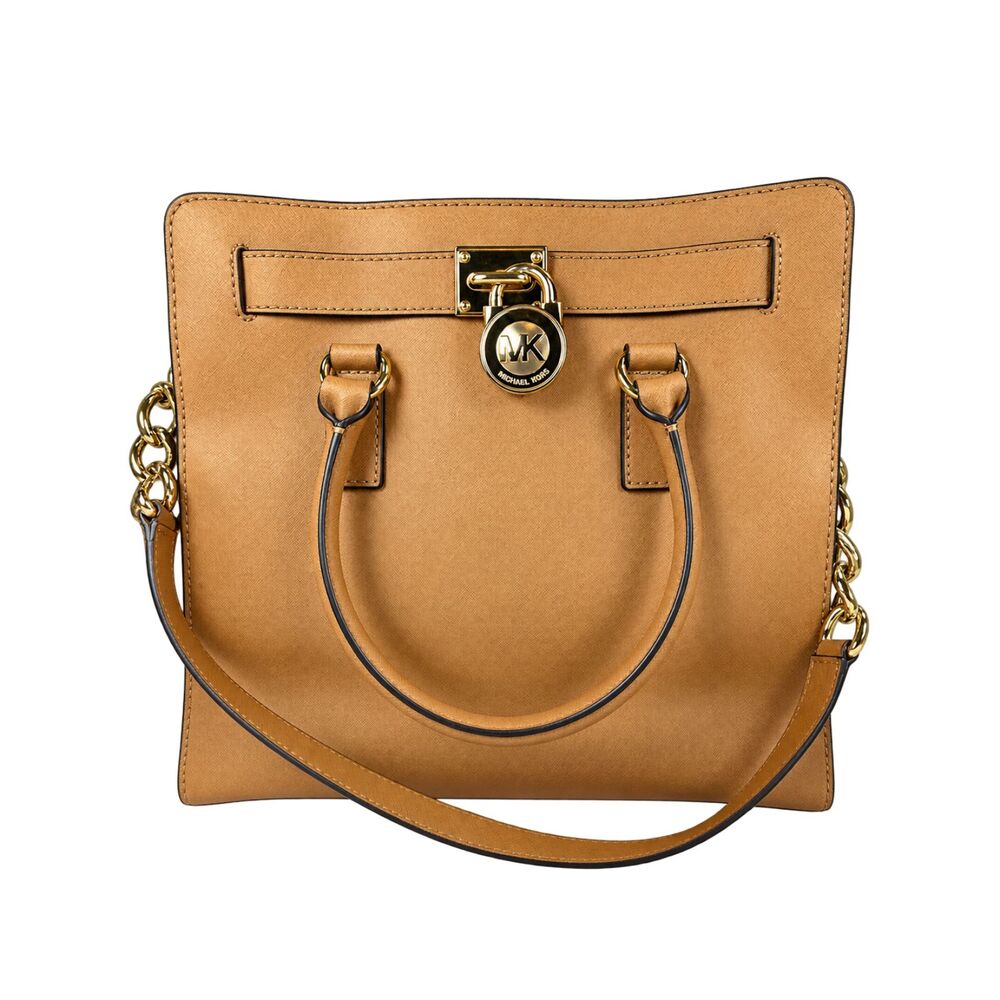 Michael Kors Hamilton Saffiano Leather Medium Satchel Handbag W/ Shoulder Strap